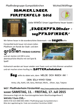 WiWö Sommerlager Anmeldung Fürstenfeld 2015