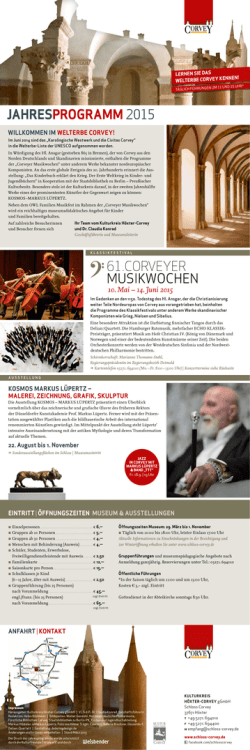 JAHRESPROGRAMM 2015