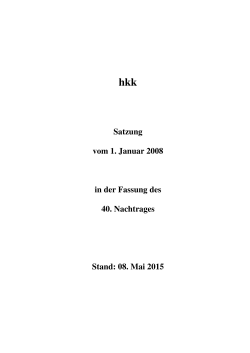 Satzung der hkk