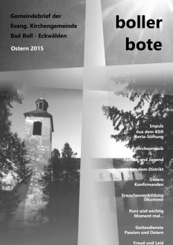 Boller Bote Ostern 2015 - Evang. Kirche Bad Boll