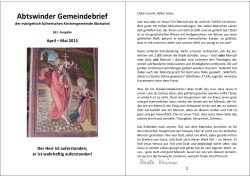 Abtswinder Gemeindebrief - Evangelische Kirchengemeinde Abtswind