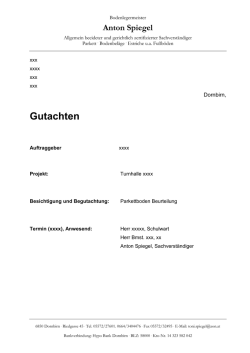 Gutachten - Spiegel Parkett