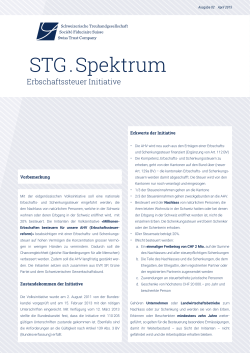 STG.Spektrum «Erbschaftssteuer Initiative