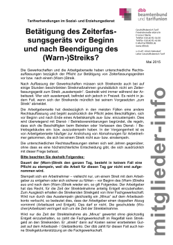 Informationen zu Stempeln bei Streik