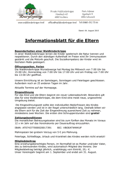 Informationsblatt f&uuml;r die Eltern