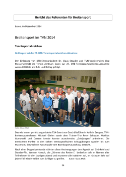 Bericht des Breitensportreferenten - M. Gielen - Tennis