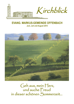 Aktuelle Ausgabe - Evangelische Markus