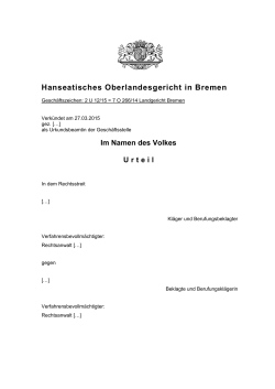 2 U 12/15  - Hanseatisches Oberlandesgericht Bremen