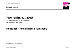 Programm von `Women in Jazz 2015`