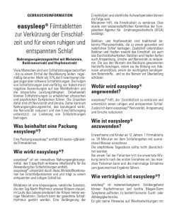 easysleep&reg; Filmtabletten zur Verk&uuml;rzung der Einschlaf zeit und f&uuml;r