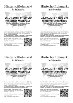 Hinterhofflohmarkt Hinterhofflohmarkt