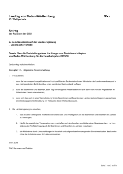 Landtag von Baden-Württemberg N/xx Antrag - CDU