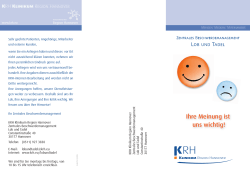 Ihre Meinung ist uns wichtig! - Klinikum Region Hannover GmbH