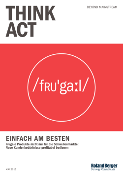 Frugal – EINFACH AM BESTEN - Roland Berger Strategy Consultants