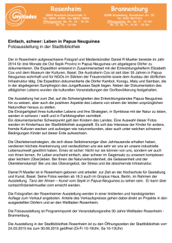 Einfach, schwer: Leben in Papua Neuguinea Fotoausstellung in der