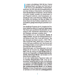 In unserer schnelllebigen Welt h&auml;lt das &bdquo;Festival Geistlicher Musik