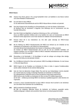 History - Hirsch AG