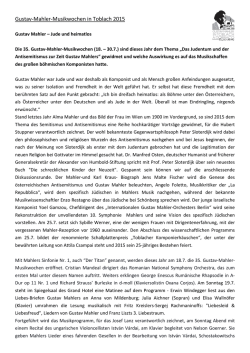 Gustav-Mahler-Musikwochen in Toblach 2015
