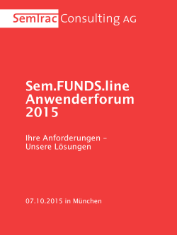 Sem.FUNDS.line Anwenderforum 2015