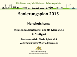 Handreichung Sanierungsplan 2015 - Ministerium f&uuml;r Verkehr und