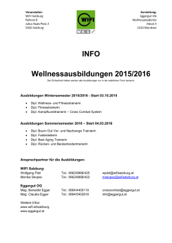 INFO Blatt Wellnessausbildungen 2015-2016