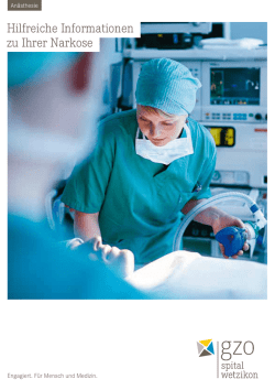 Anästhesiebroschüre - GZO Spital Wetzikon