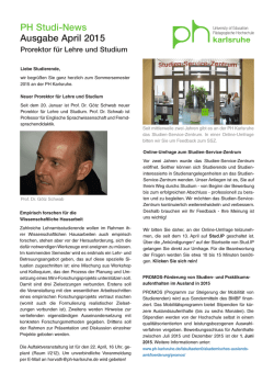 PH Studi-News Ausgabe April 2015