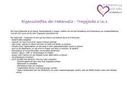 Eigenschaften der Maternelle - Tragejacke 6 in 1