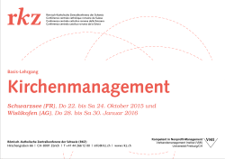 Kursprospekt Basis-Lehrgang «Kirchenmanagement» 2015/16