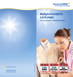 Gesundheitskonto - Maßgeschneiderte Leistungen