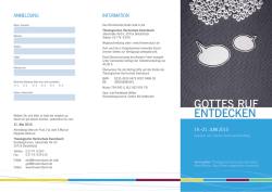 Gottes Ruf entdecken - Theologische Hochschule Ewersbach