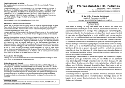 Pfarrnachrichten St. Felizitas