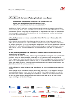 Jeffrey Schmidt: Pressebericht vom 04.05.2015