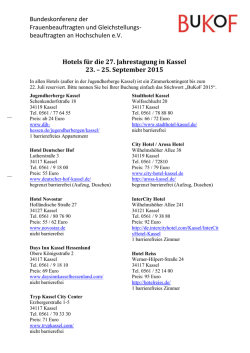 Hotels - bei der BuKoF
