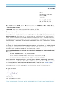 Ihre Einladung zum DNV GL Forum &bdquo;Revisionsprozesse der ISO 9001