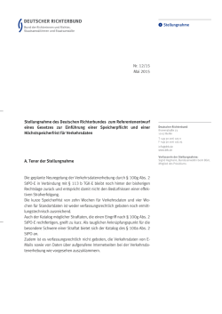 DRB-Stellungnahme Nr. 12/15