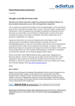 Jetzt gibt`s erste Hilfe f&uuml;r Firmen in Not
