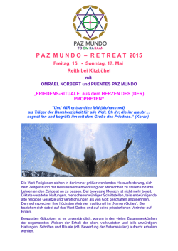 P A Z  M U N D O  – R E T R E A T  2015