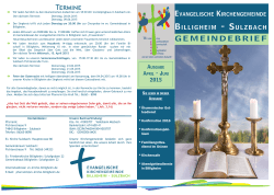 GEMEINDEBRIEF Termine - Evangelische Kirchengemeinde