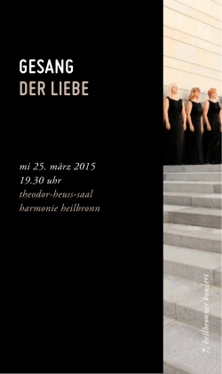 GesanG der liebe - Württembergisches Kammerorchester Heilbronn