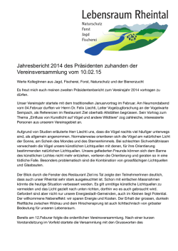 Jahresbericht 2014 lesen