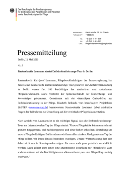 Staatssekret&auml;r Laumann startet Entb&uuml;rokratisierungs-Tour