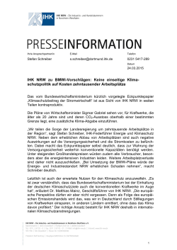 IHK NRW zu BMWi-Vorschlägen: Keine einseitige