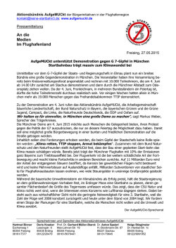 Unsere Pressemitteilung - Aktionsbündnis AufgeMUCkt