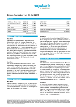 Börsen-Newsletter vom 20. April 2015