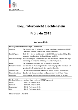 Konjunkturbericht Liechtenstein Frühjahr 2015
