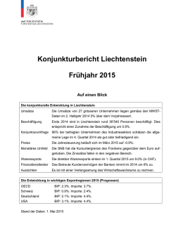 Konjunkturbericht Liechtenstein Frühjahr 2015