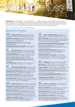 HERBSTGENUSS Programm der Region Villach Card_ &Uuml;bersicht