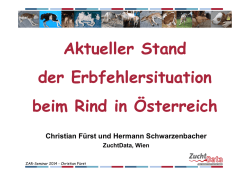 Aktueller Stand der Erbfehlersituation beim Rind in Österreich