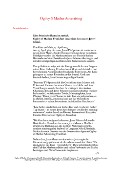 Eine friesische Ikone ist zur&uuml;ck. Ogilvy & Mather Frankfurt inszeniert